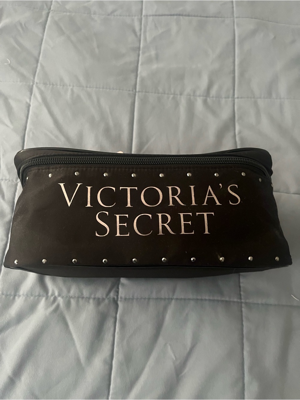 Victoria's Secret Black Cosmetic Pouch with Silver Studs